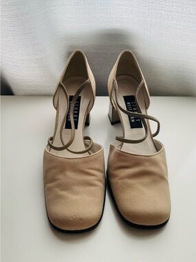 Vintage Stuart Weitzman "Tensor" Strappy Block Heels, Coquette, Minimalist
